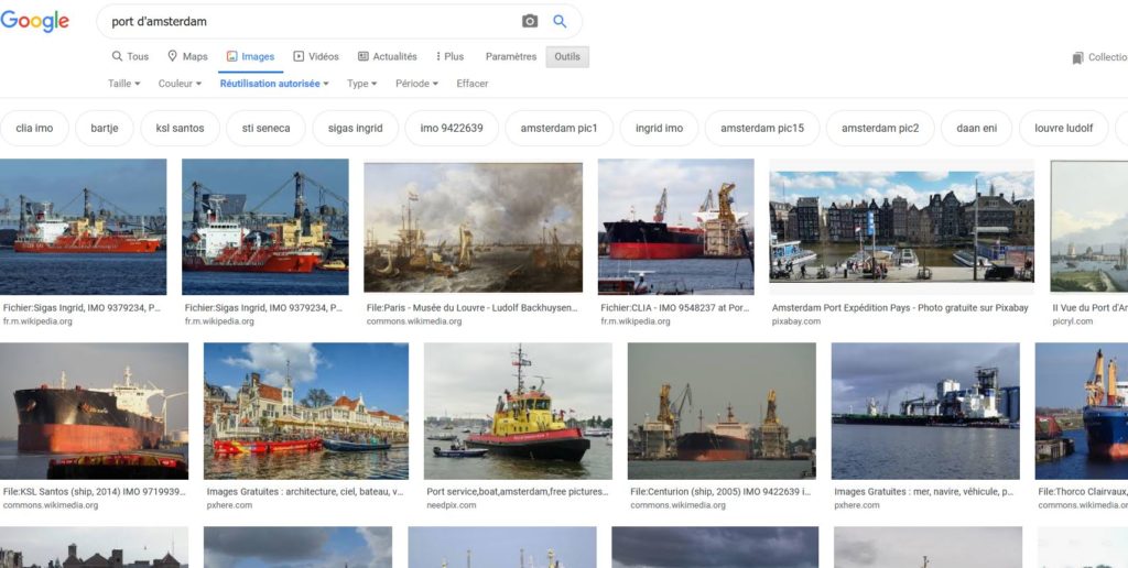 Recherche d'Images libres de droits avec Google