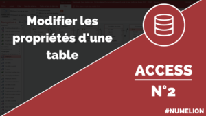 Modifier les propriétés d'une table