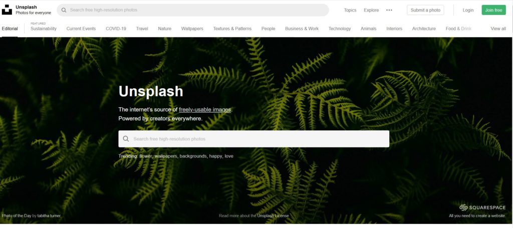 Unsplash - Une des meilleurs banques de photos gratuites