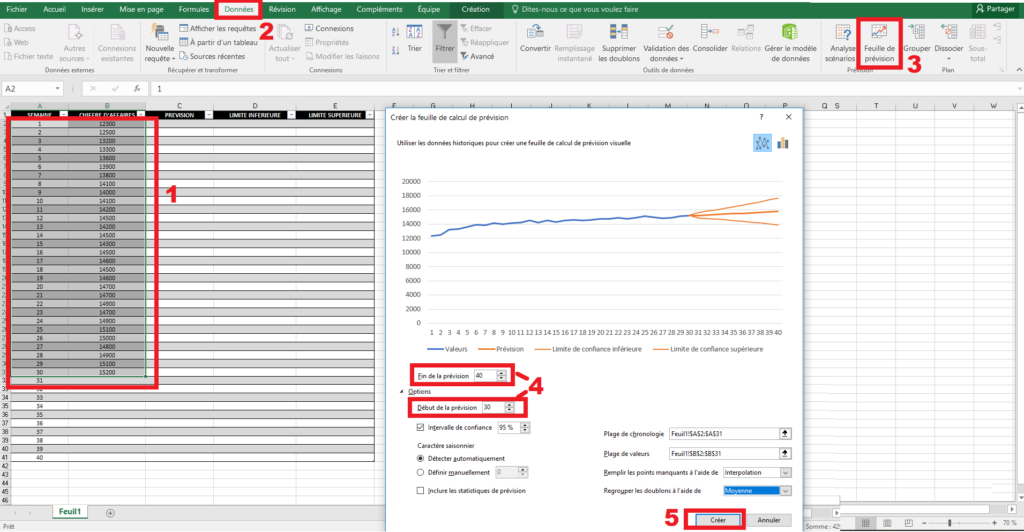 Créer une prévision avec Excel