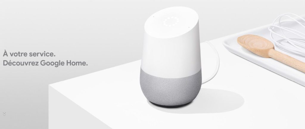 Google Home avec reconnaissance vocale Google Home avec reconnaissance vocale