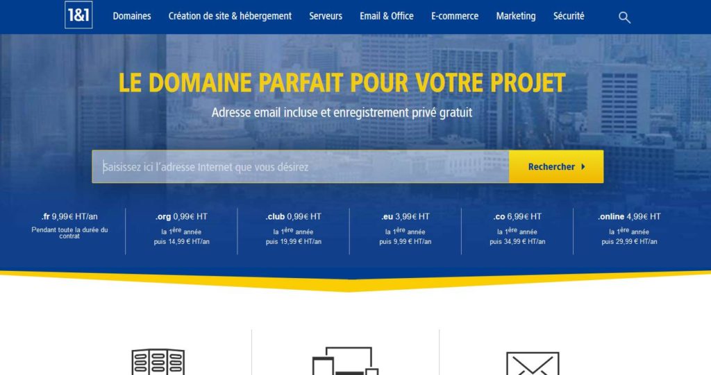 1&1 hébergement de site internet