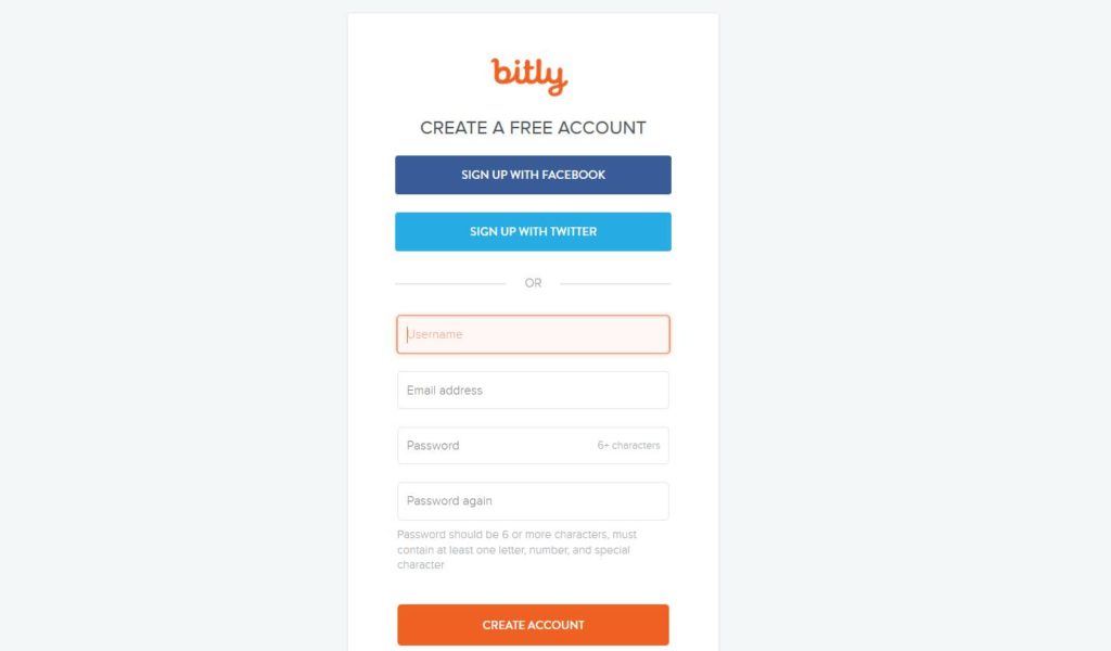 Créer un compte gratuit Bitly