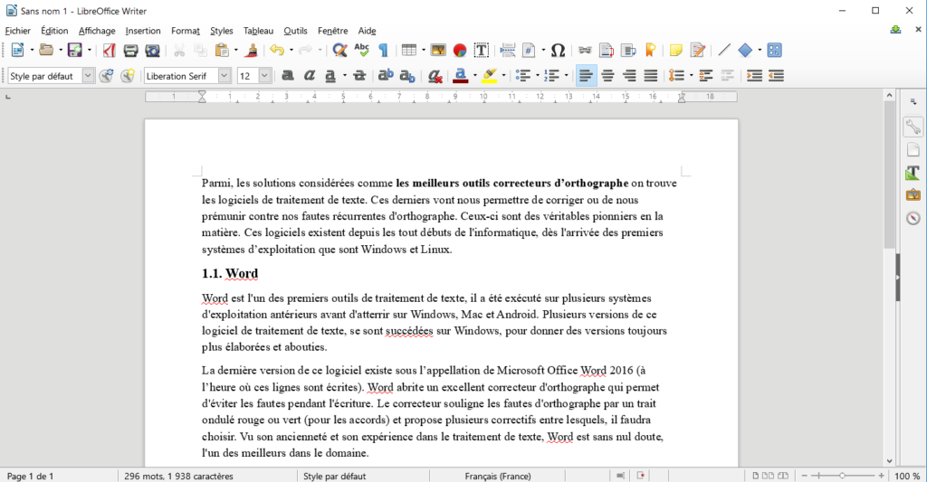 LibreOffice - Traitement de texte et correction de fautes gratuits