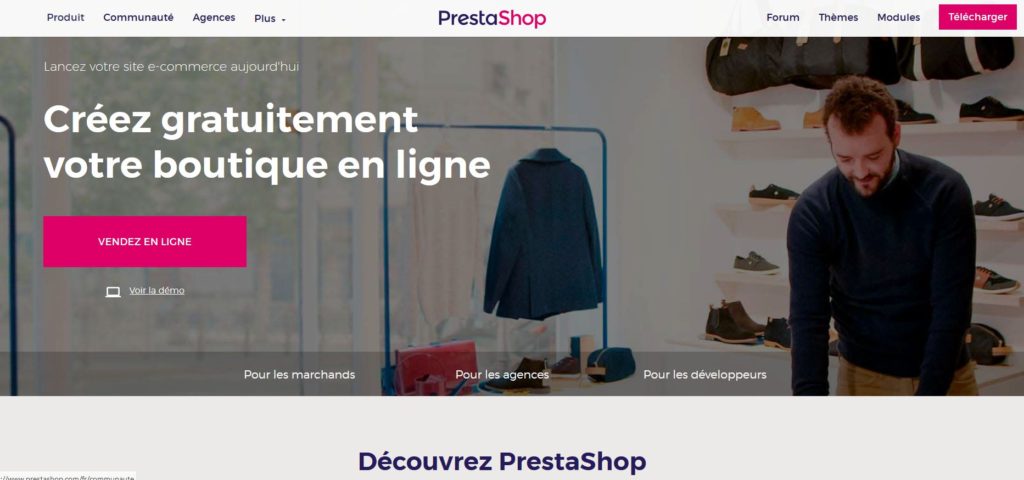 Prestashop permet de créer une e-boutique