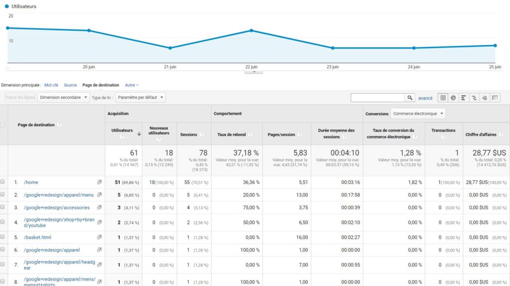 Catégorie Paid Search dans Google Analytics