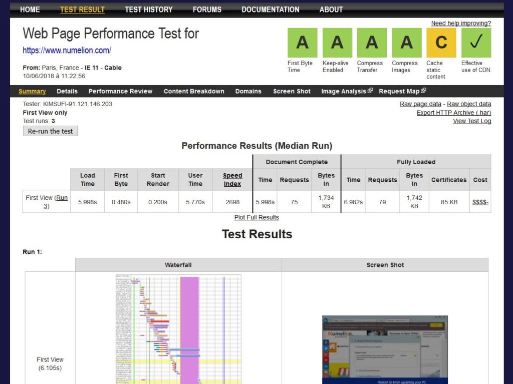 WebPagetest un outil de référence pour tester la vitesse de chargement des pages d’un site WebPagetest un outil de référence pour tester la vitesse de chargement des pages d’un site