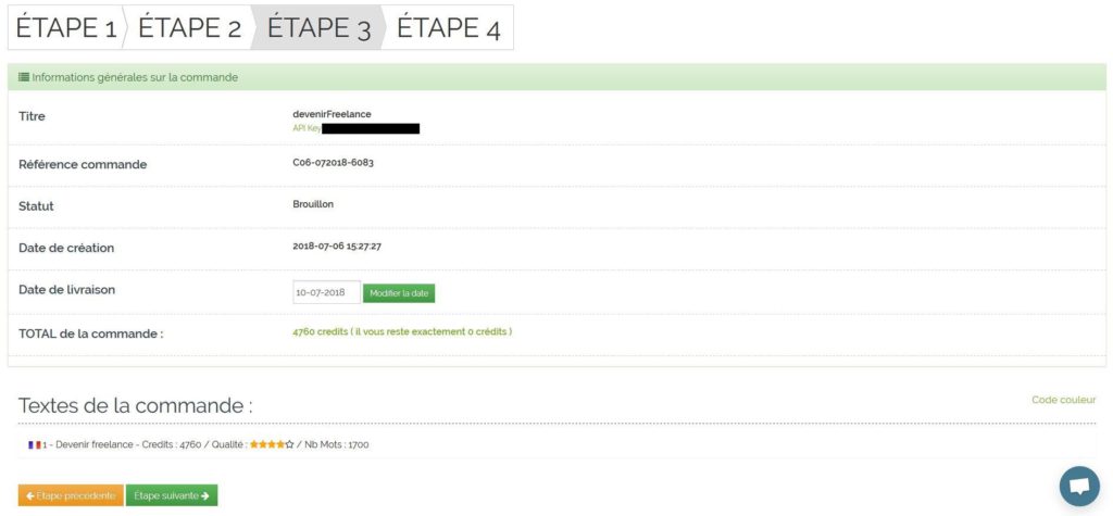 Etape 3 - Commande Scribeur