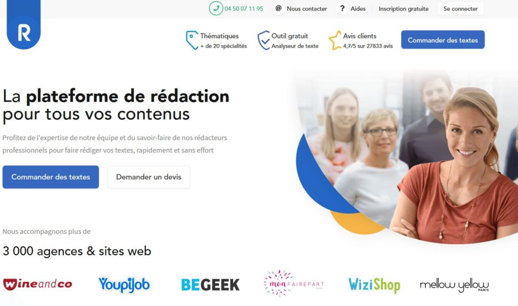 Rédacteur.com - Palteforme de rédaction web avec de nombreuses options