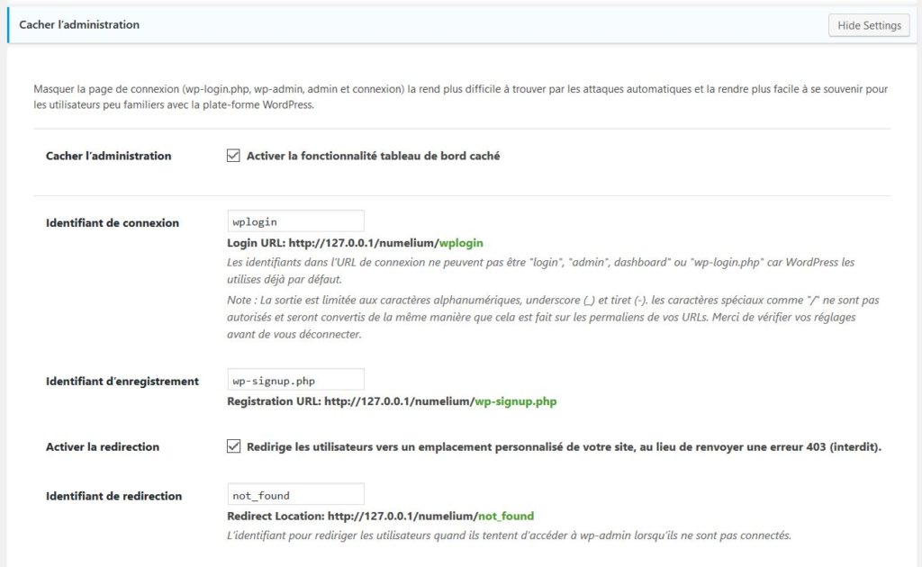 Cacher la partie administration de WordPress