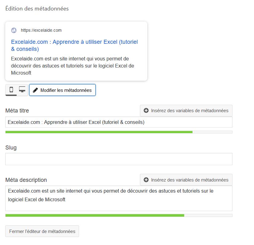 Yoast SEO pour une page d'accueil