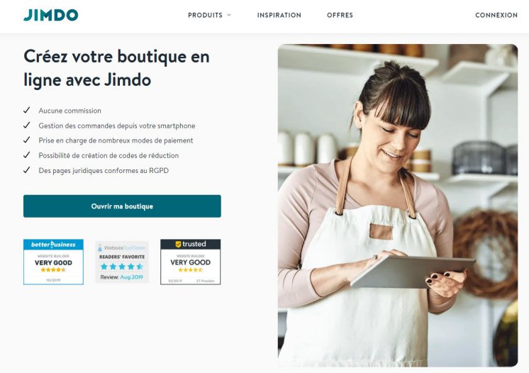 Créer une e-boutique avec Jimdo