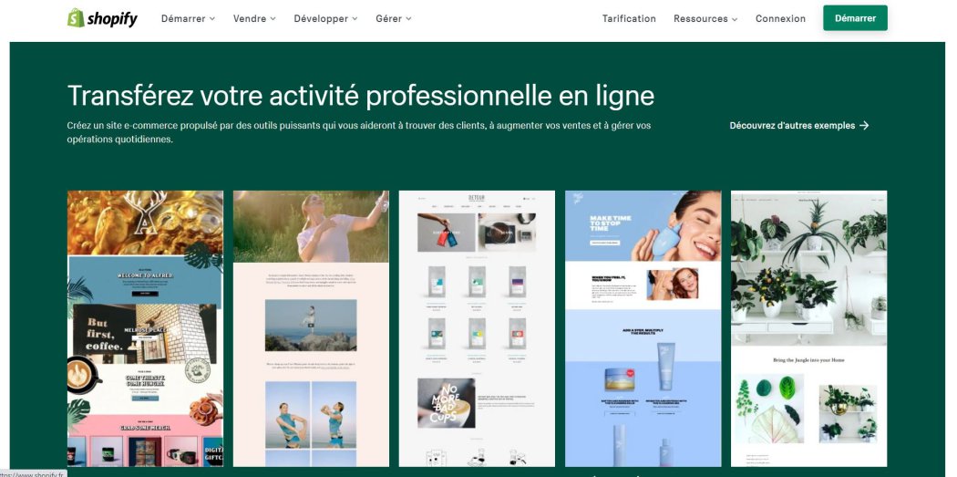 Créer une boutique avec Shopify