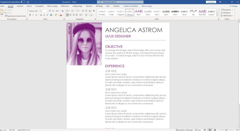 Créer un CV avec Word