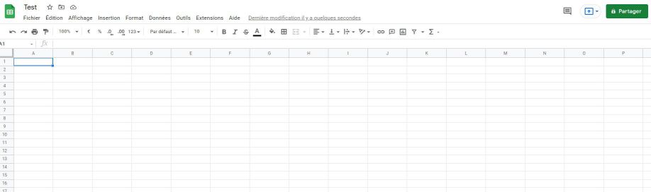 Feuille google Sheets