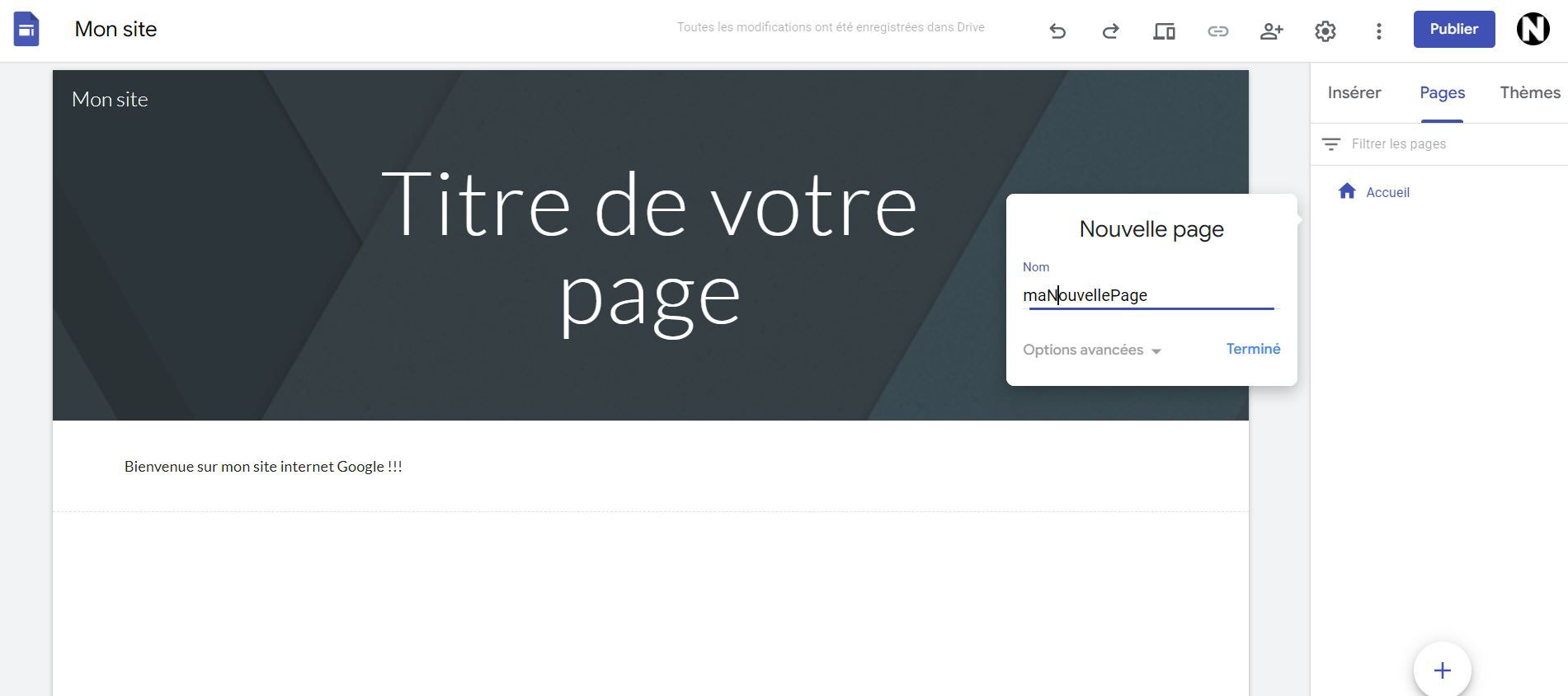 créer un site internet google gratuit