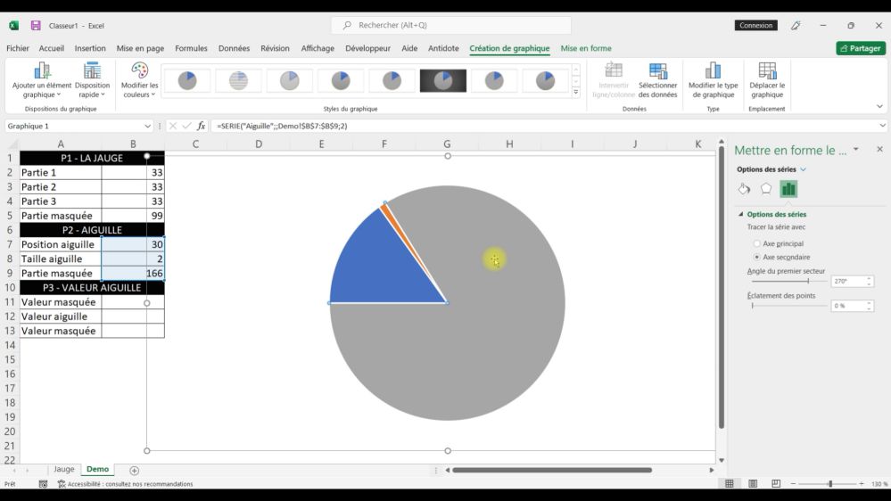 Aiguille jauge Excel