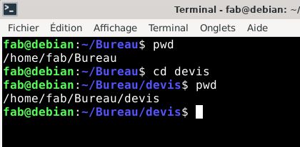 Changer de dossier dans Linux commande cd