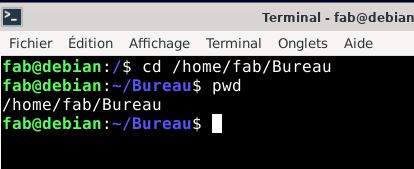 Chemin absolu pour se déplacer dans dossier linux