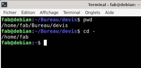 Commande cd dans Linux, les paramètres