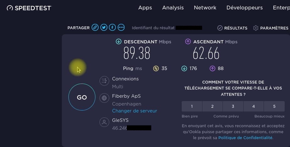 Test de vitesse de connexion VPN Private Internet Access PIA