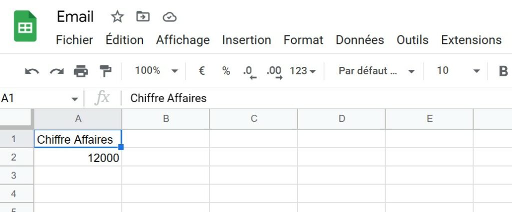 Créer une feuille Google Sheets