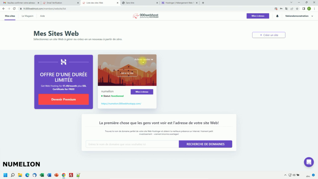 Créer un compte chez un hébergeur web gratuit