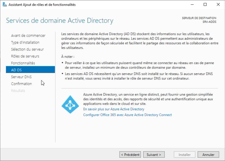 Présentation du server Active Directory et DNS