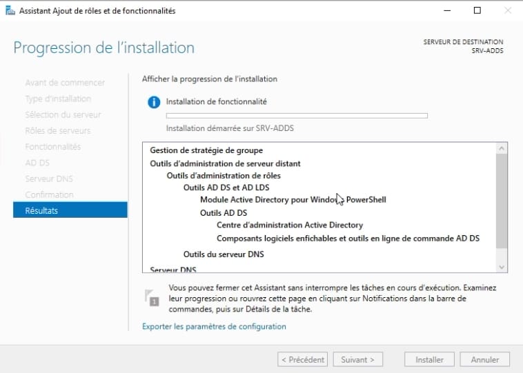 Installation d'Active Directory
