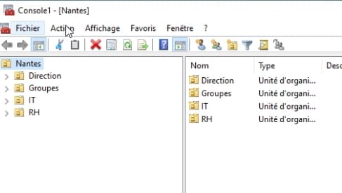 Console MMC pour la gestion d'Active Directory