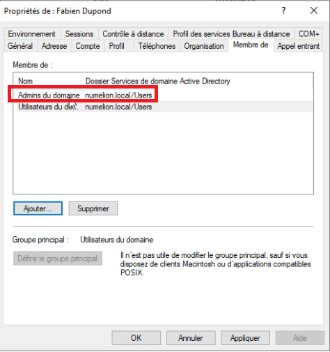 Nouveau groupe dans Active Directory