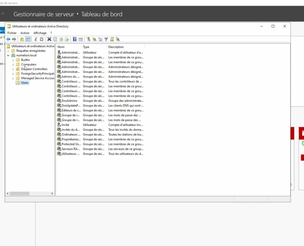 Accéder aux outils d'Active Directory