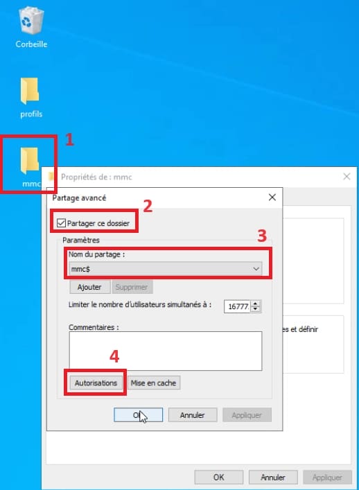 Partage de la MMC dans Windows Server