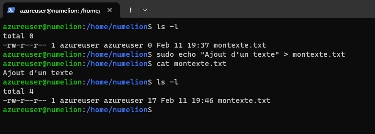 Commande cat dans Linux pour afficher le contenu d'un fichier