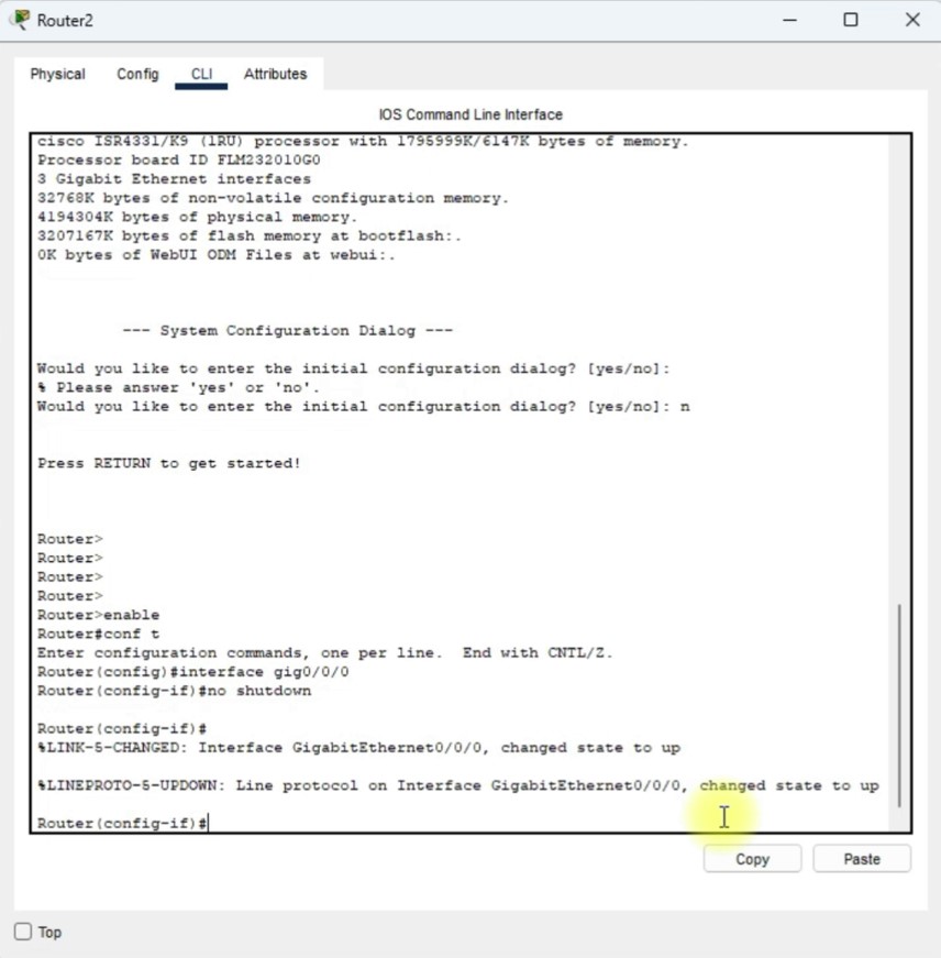 Configurer l'interface d'un routeur Cisco