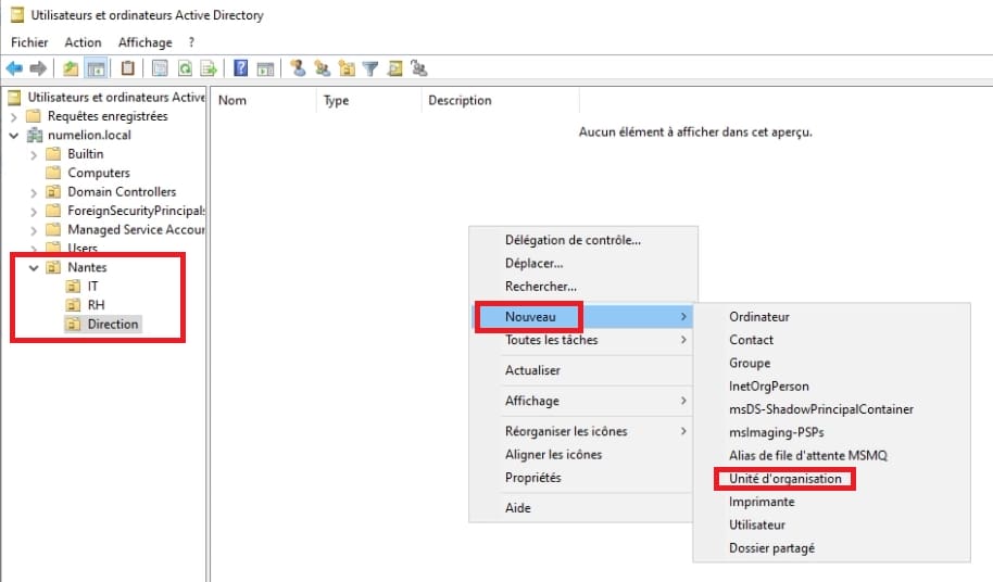 Hiérarchie pour organiser Active Directory