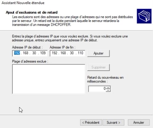 Exclure une IP du serveur DHCP