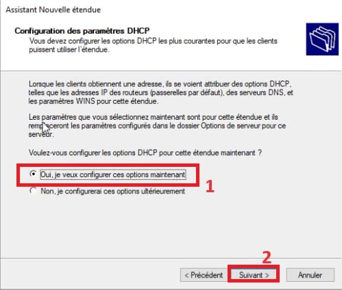Configurer les options DHCP
