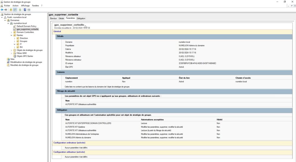 Créer une GPO dans Active Directory