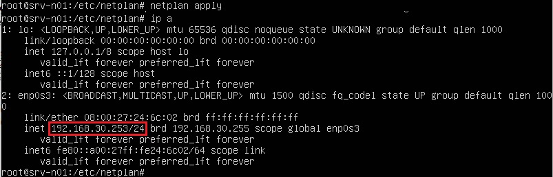 Paramétrer l'adresse IP statique du serveur Linux